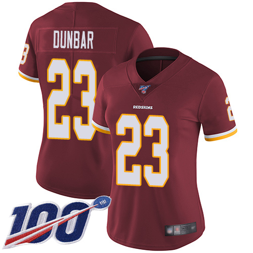 Washington Redskins Limited Burgundy Red Women Quinton Dunbar Home Jersey NFL Football 23->women nfl jersey->Women Jersey